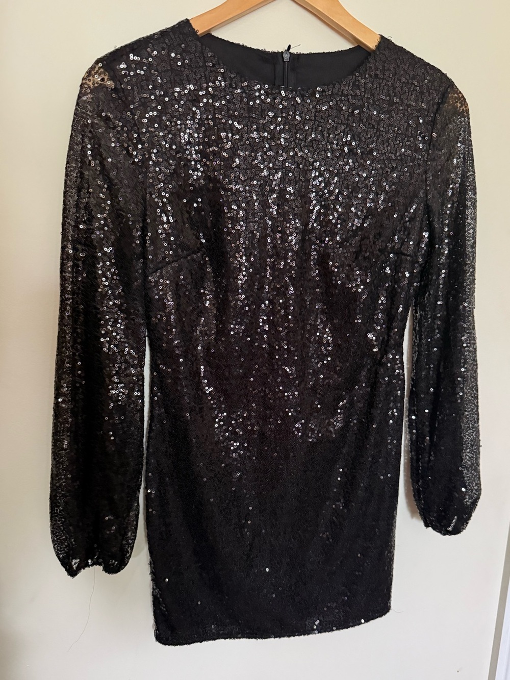 NWOT black sequin mini dress